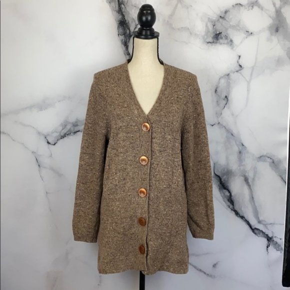 Talbots Sweaters - TALBOTS brown wool cardigan sweater size Large